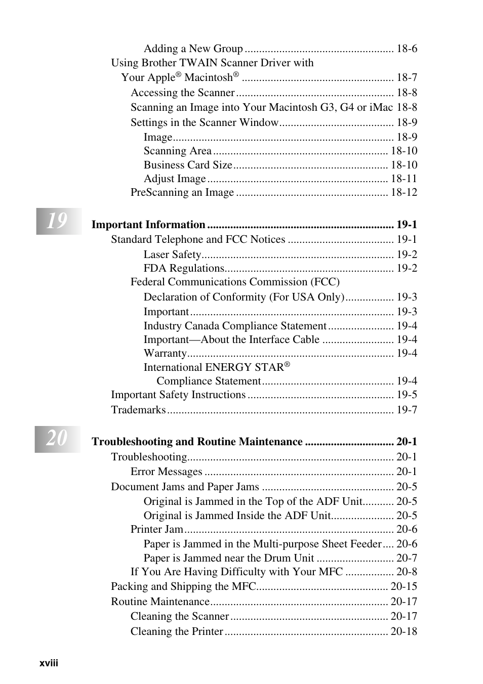 Brother MFC-6800 User Manual | Page 20 / 222