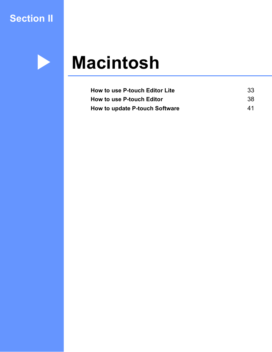 Macintosh, Section ii macintosh | Brother PT-P700 User Manual | Page 36 / 49