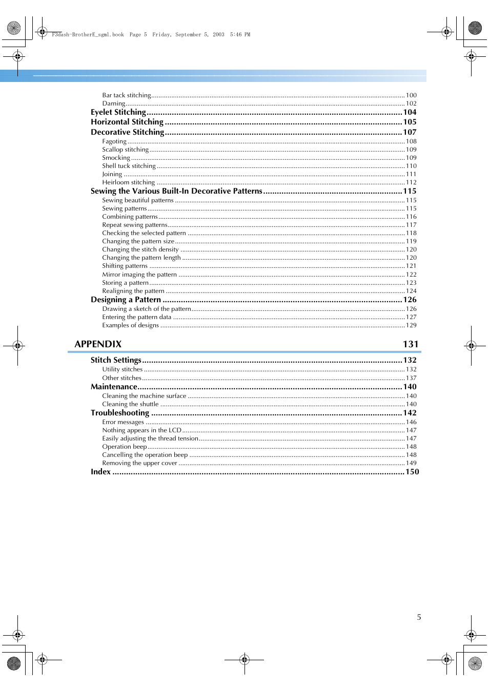 Appendix 131 | Brother NX 600 User Manual | Page 11 / 160