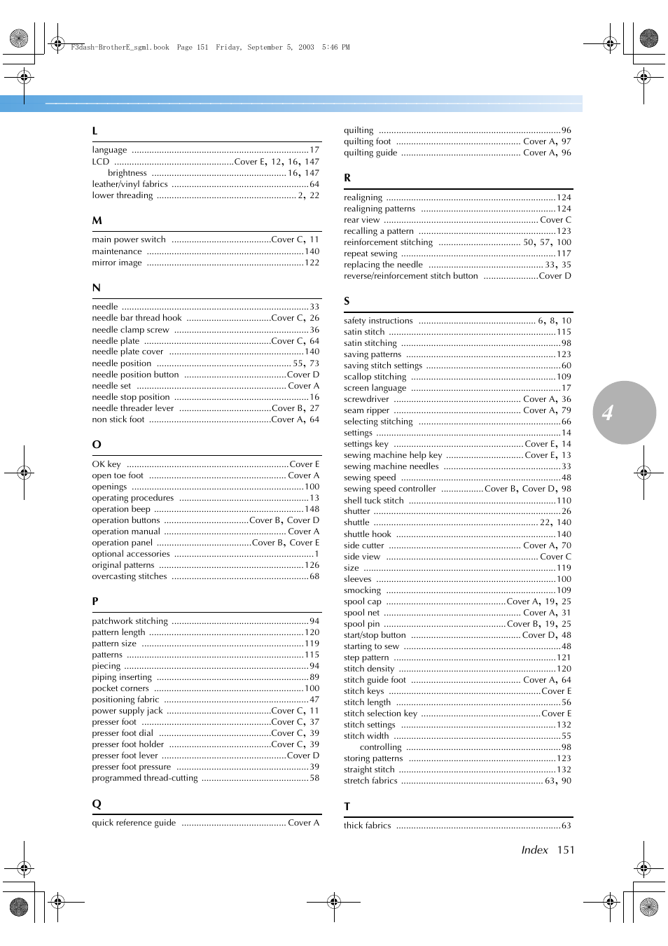 Brother NX 600 User Manual | Page 157 / 160