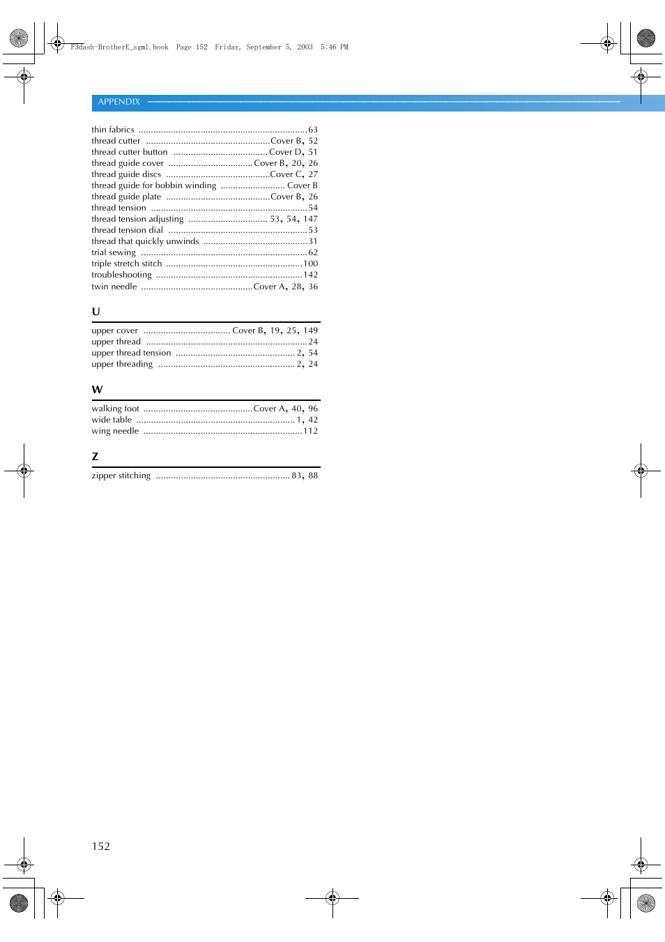 Brother NX 600 User Manual | Page 158 / 160