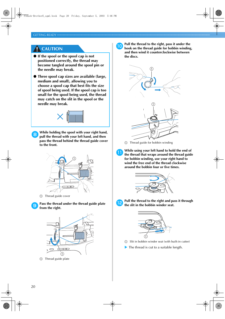 Caution | Brother NX 600 User Manual | Page 26 / 160