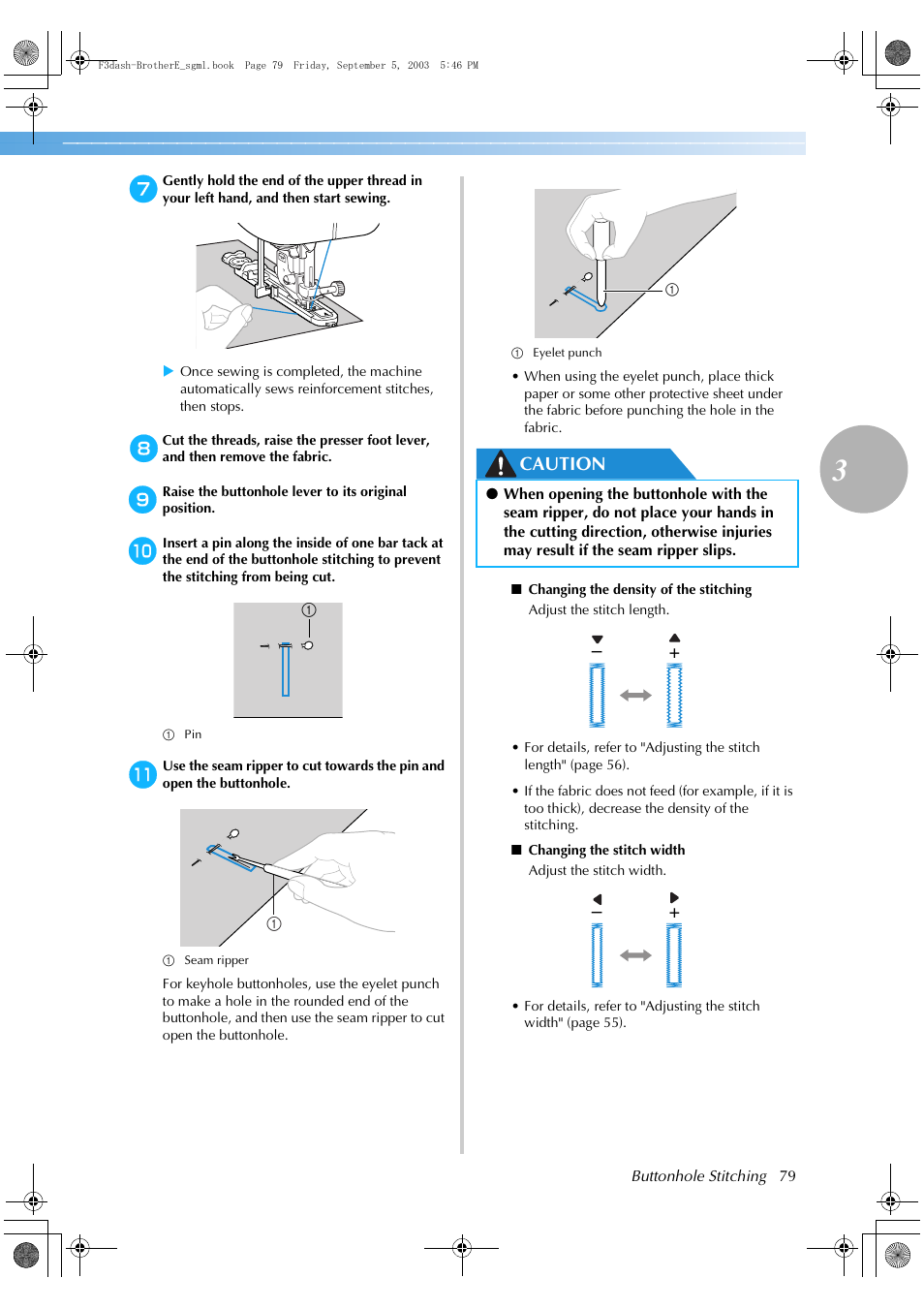 Caution | Brother NX 600 User Manual | Page 85 / 160