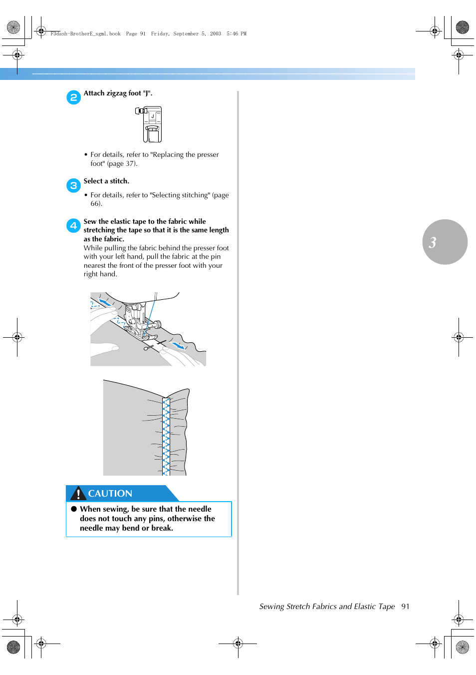 Caution | Brother NX 600 User Manual | Page 97 / 160