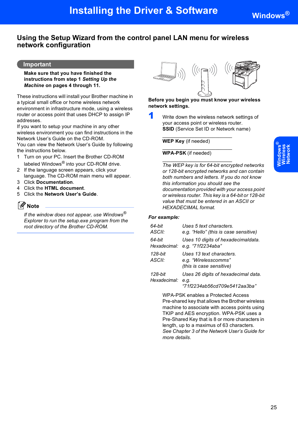 Installing the driver & software, Windows | Brother MFC 9840CDW User Manual | Page 27 / 53