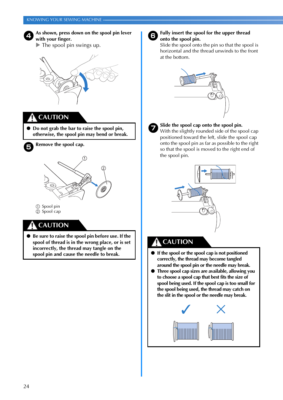 Caution | Brother CS8800PRW User Manual | Page 26 / 104