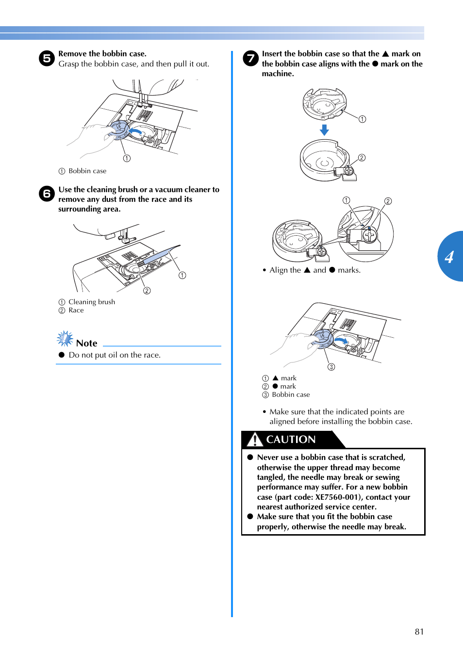 Caution | Brother CS8800PRW User Manual | Page 83 / 104