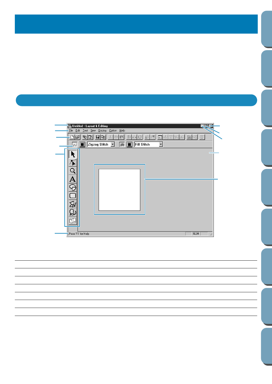 Layout & editing, The screen, La y | Out & editing | Brother PE-DESIGN Ver.432 User Manual | Page 103 / 200
