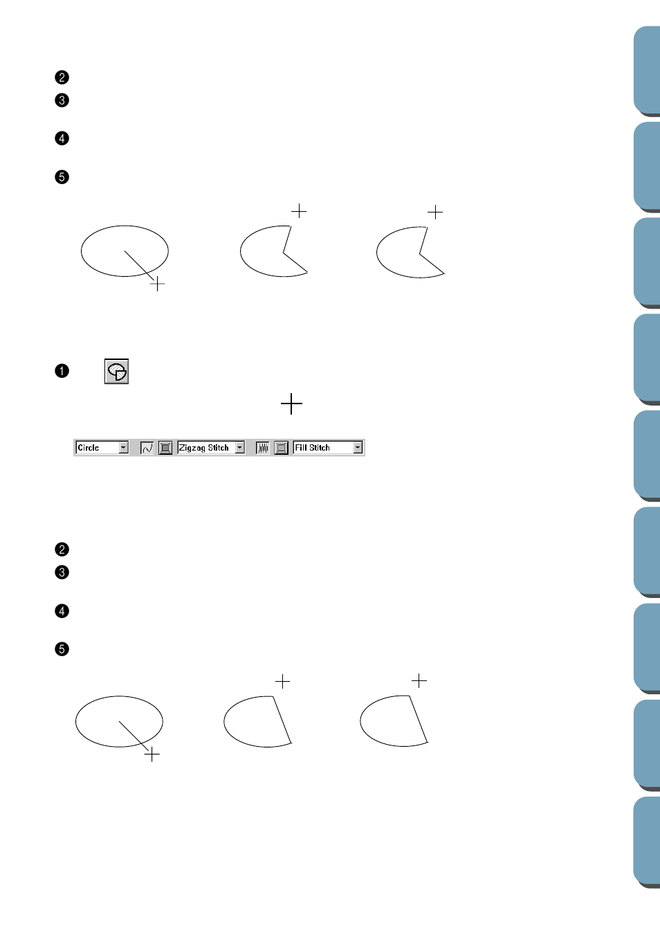 Drawing an arc & string, Drawing an arc & string 1 | Brother PE-DESIGN Ver.432 User Manual | Page 114 / 200