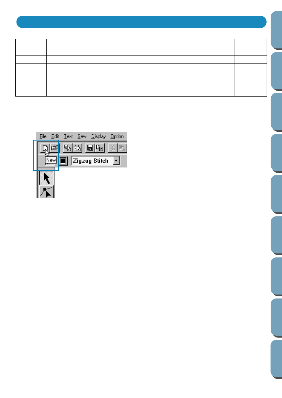 Using the menu bar and the toolbar | Brother PE-DESIGN Ver.432 User Manual | Page 130 / 200