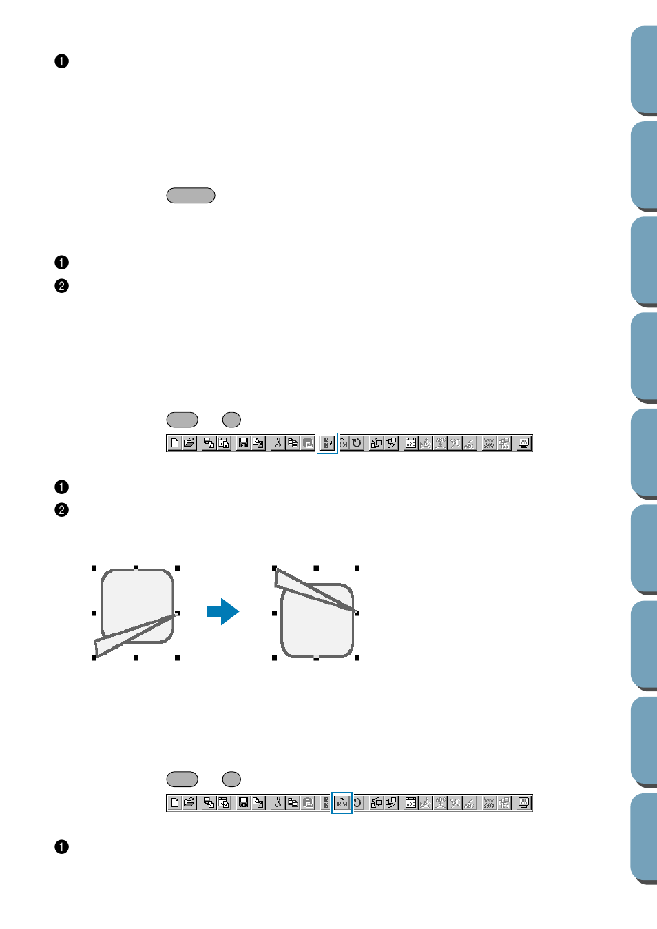 Delete, Mirror – horizontal, Mirror – vertical | Brother PE-DESIGN Ver.432 User Manual | Page 144 / 200