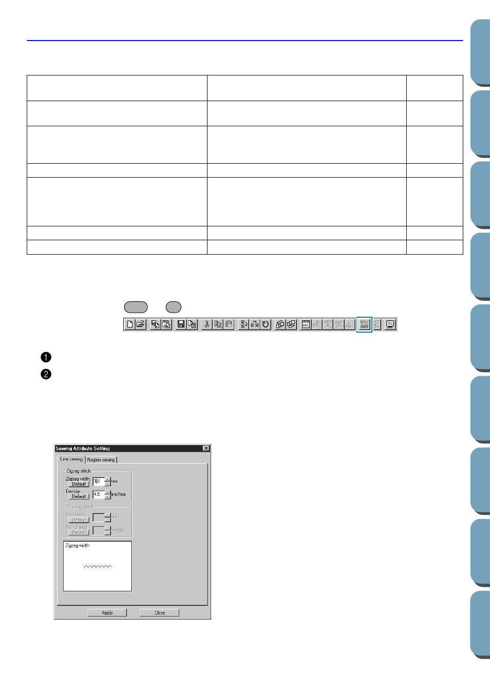 Sew menu, Sewing attribute setting, 144) and the te | Brother PE-DESIGN Ver.432 User Manual | Page 154 / 200