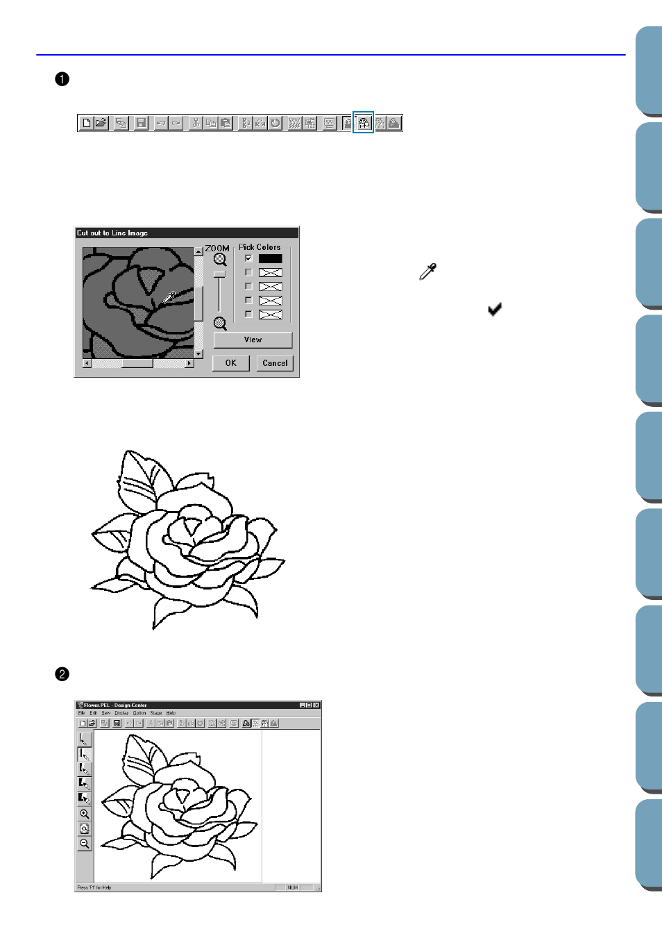 Step 3 converting to line image, Converting to line image, Step 3 | Brother PE-DESIGN Ver.432 User Manual | Page 22 / 200