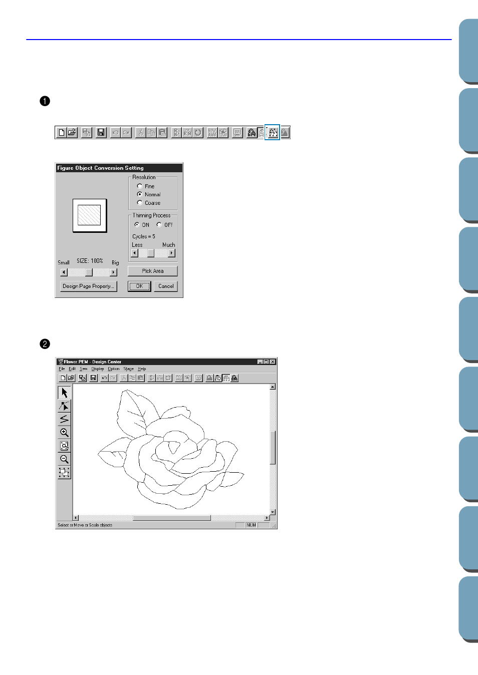 Step 5 converting to figure handle image, Converting to figure handle image, Step 5 | Brother PE-DESIGN Ver.432 User Manual | Page 25 / 200