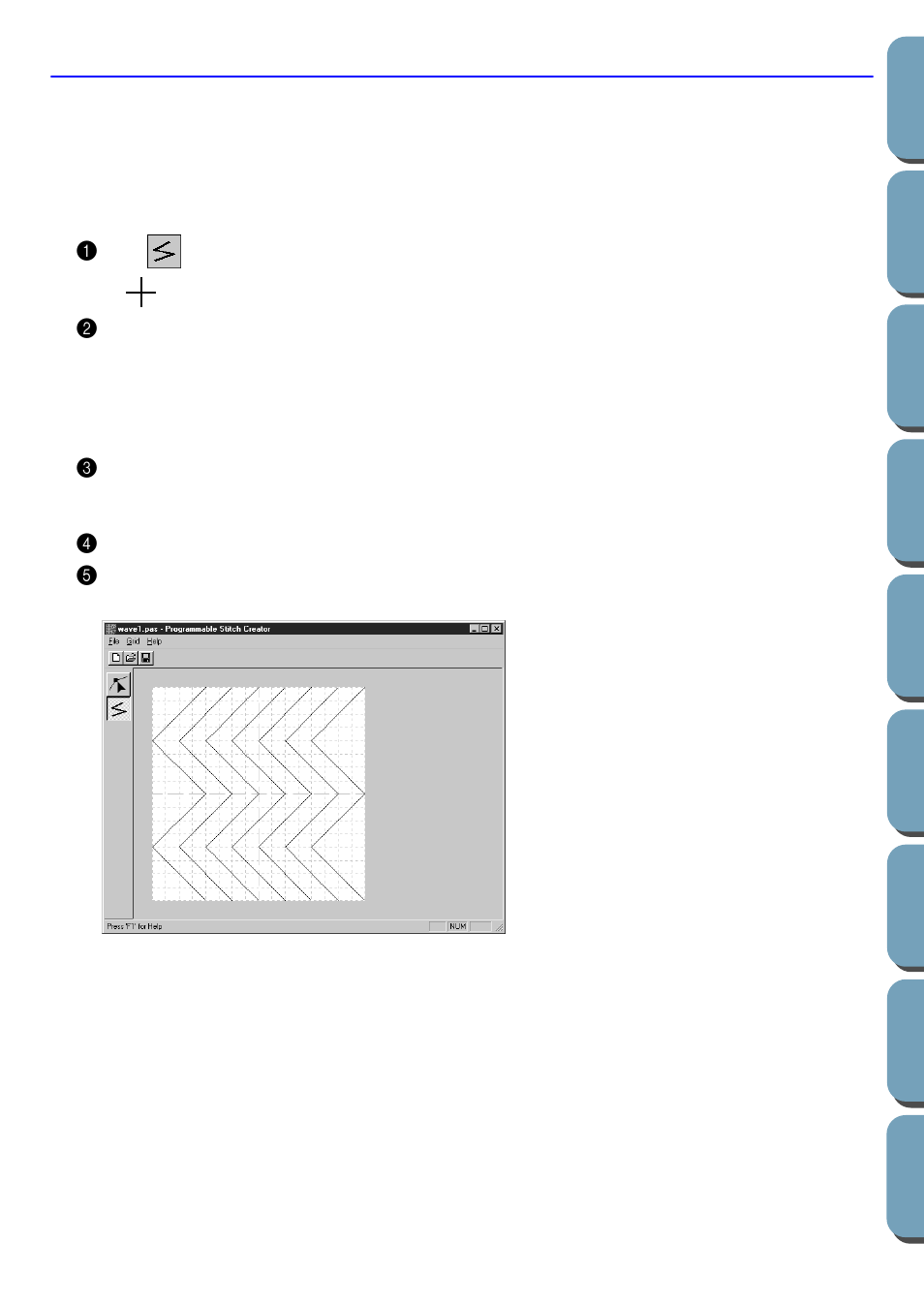 Step 3 drawing lines to edit the programmed stitch, Drawing lines to edit the programmed stitch, Step 3 | Brother PE-DESIGN Ver.432 User Manual | Page 57 / 200