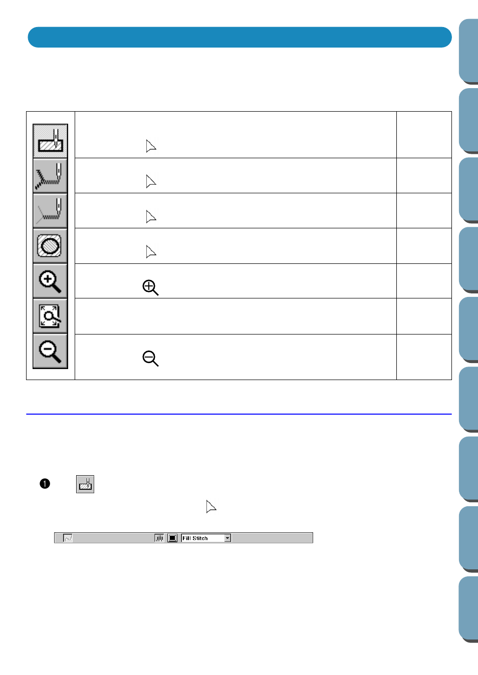 Using the stage 4 tool box, Region setting mode, Applying the sewing attributes to a region | Applying the sewing attributes to a region 1 | Brother PE-DESIGN Ver.432 User Manual | Page 69 / 200