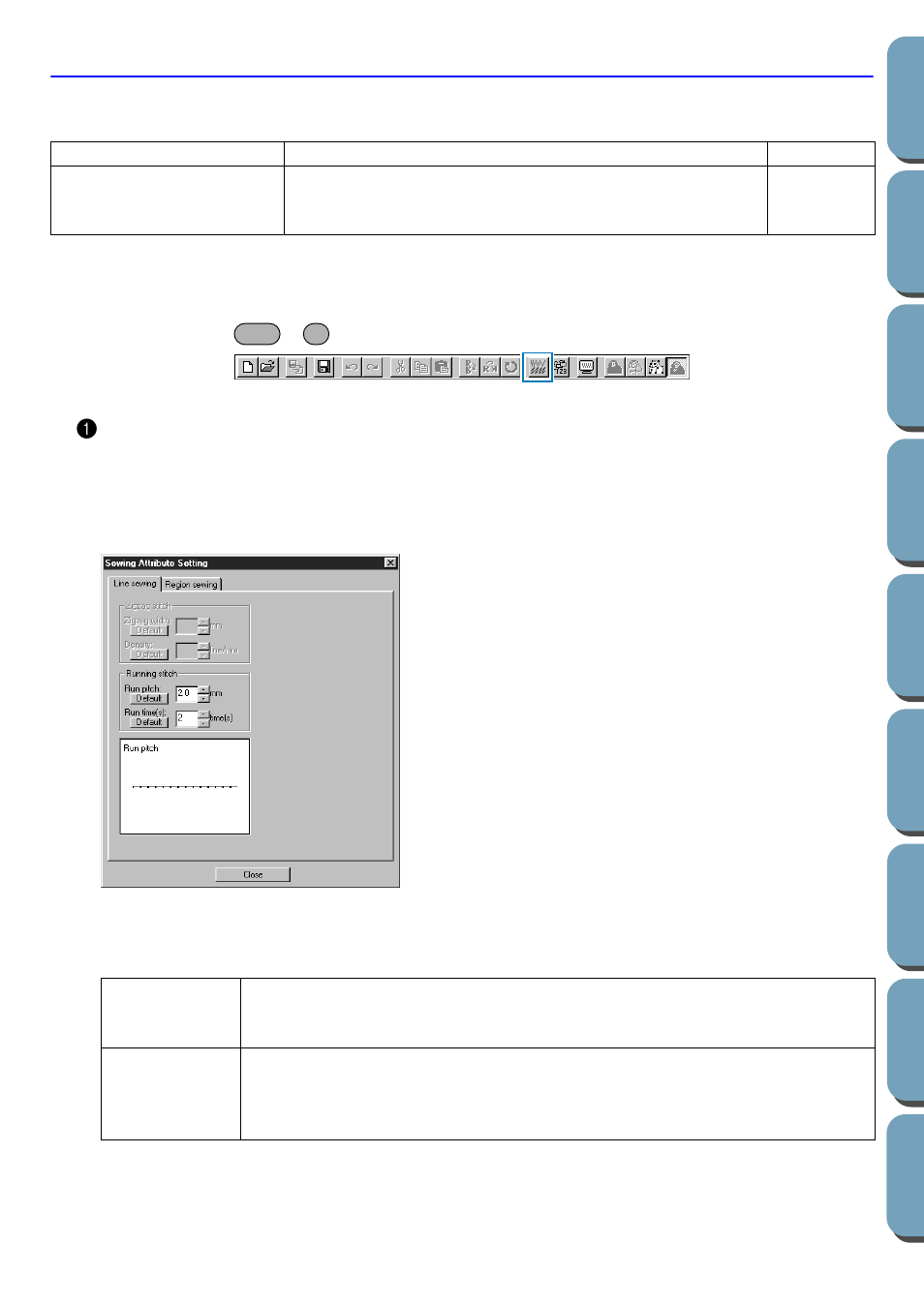 Sew menu, Sewing attributes | Brother PE-DESIGN Ver.432 User Manual | Page 87 / 200