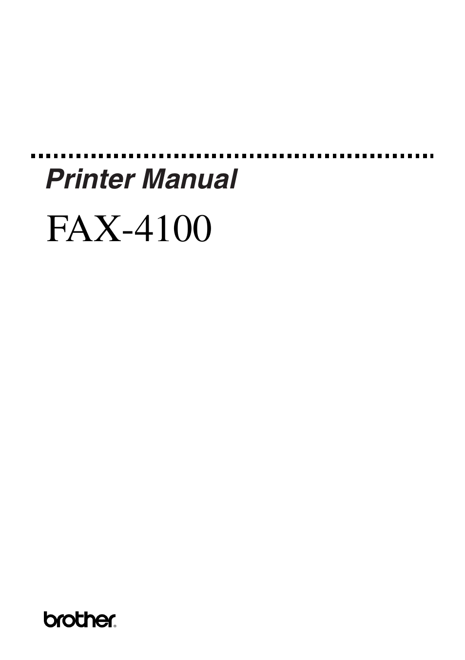 Brother IntelliFAX 4100 User Manual | 25 pages