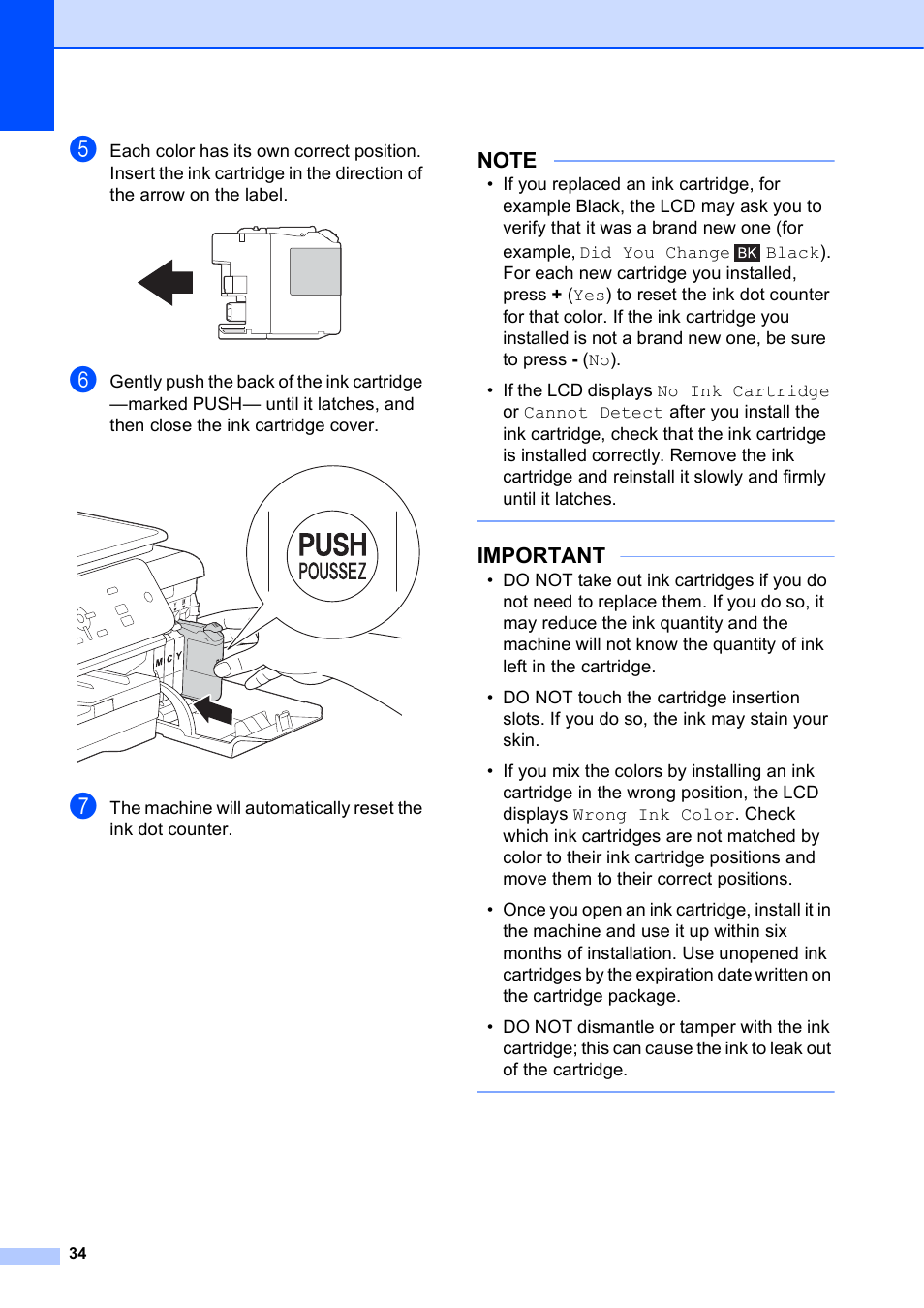 Important | Brother DCP-J152W User Manual | Page 46 / 95