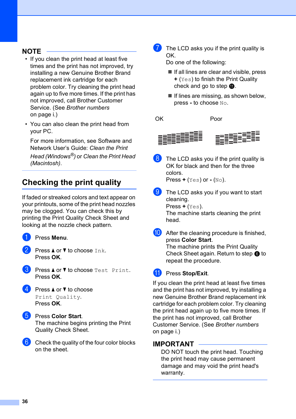 Checking the print quality | Brother DCP-J152W User Manual | Page 48 / 95