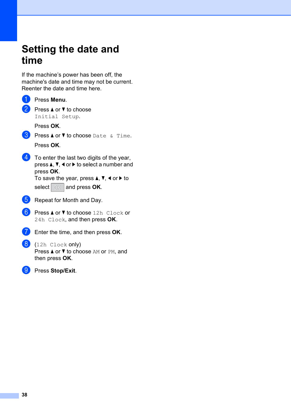 Setting the date and time | Brother DCP-J152W User Manual | Page 50 / 95