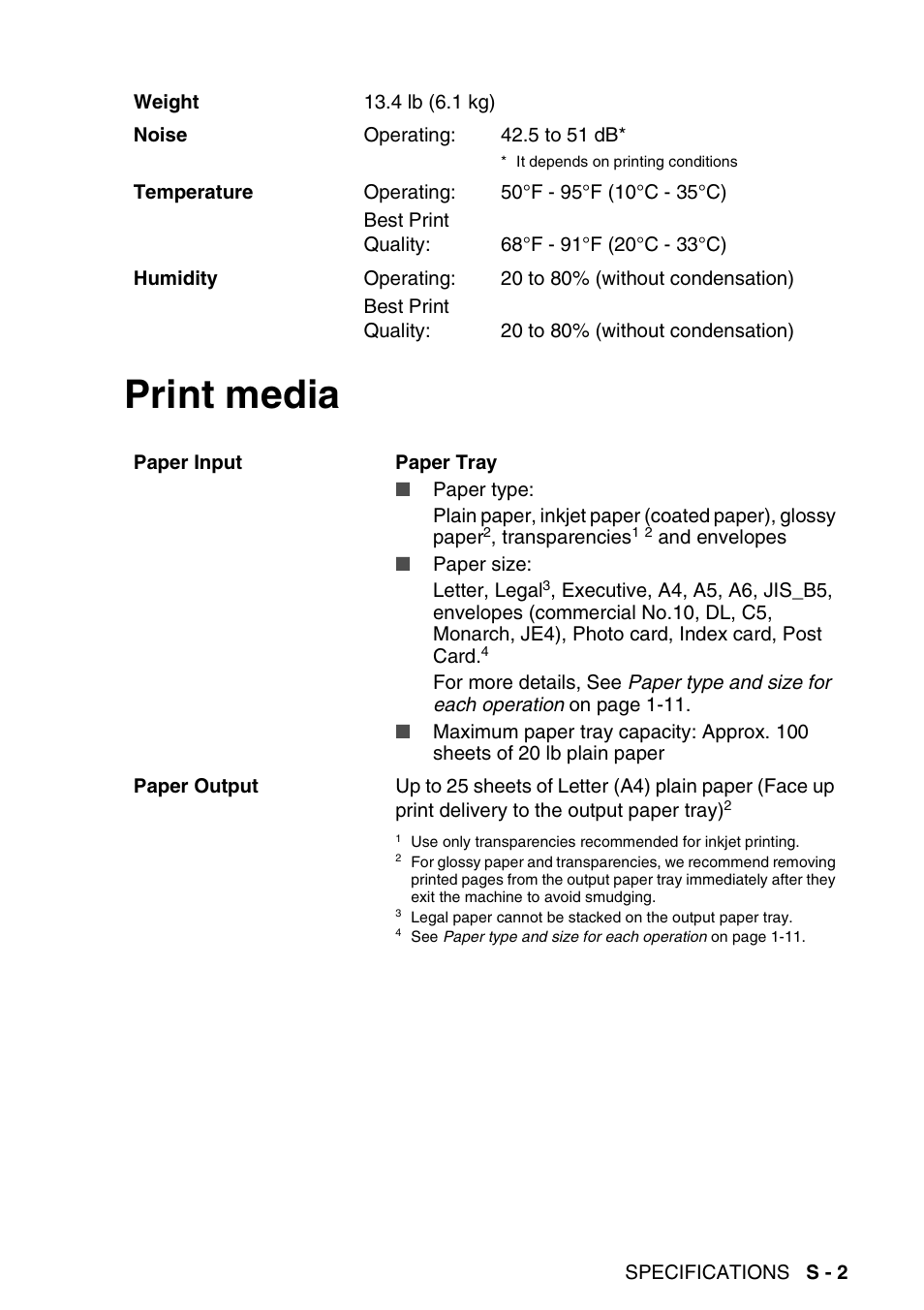 Print media | Brother MFC-640CW User Manual | Page 207 / 225