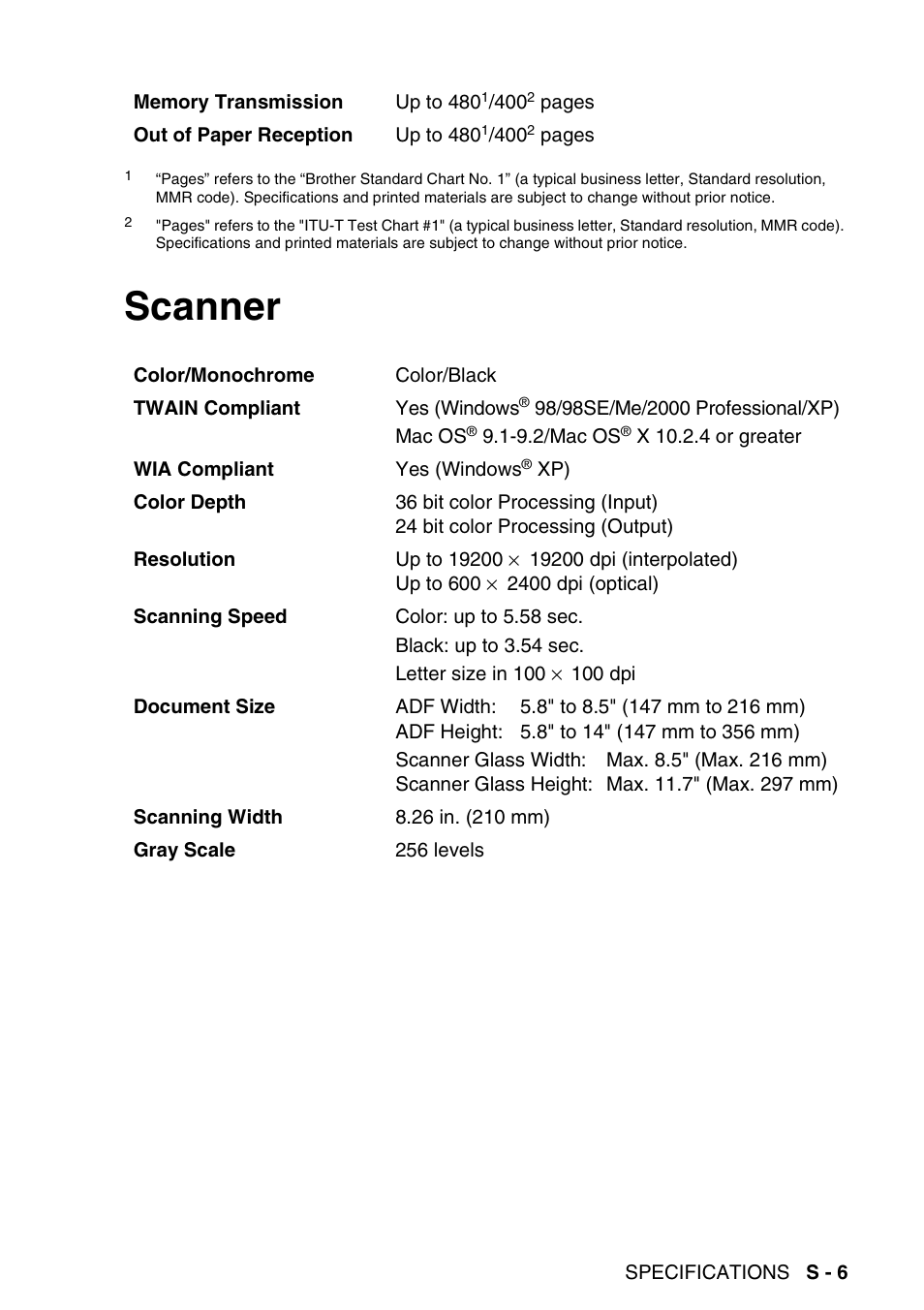 Scanner | Brother MFC-640CW User Manual | Page 211 / 225