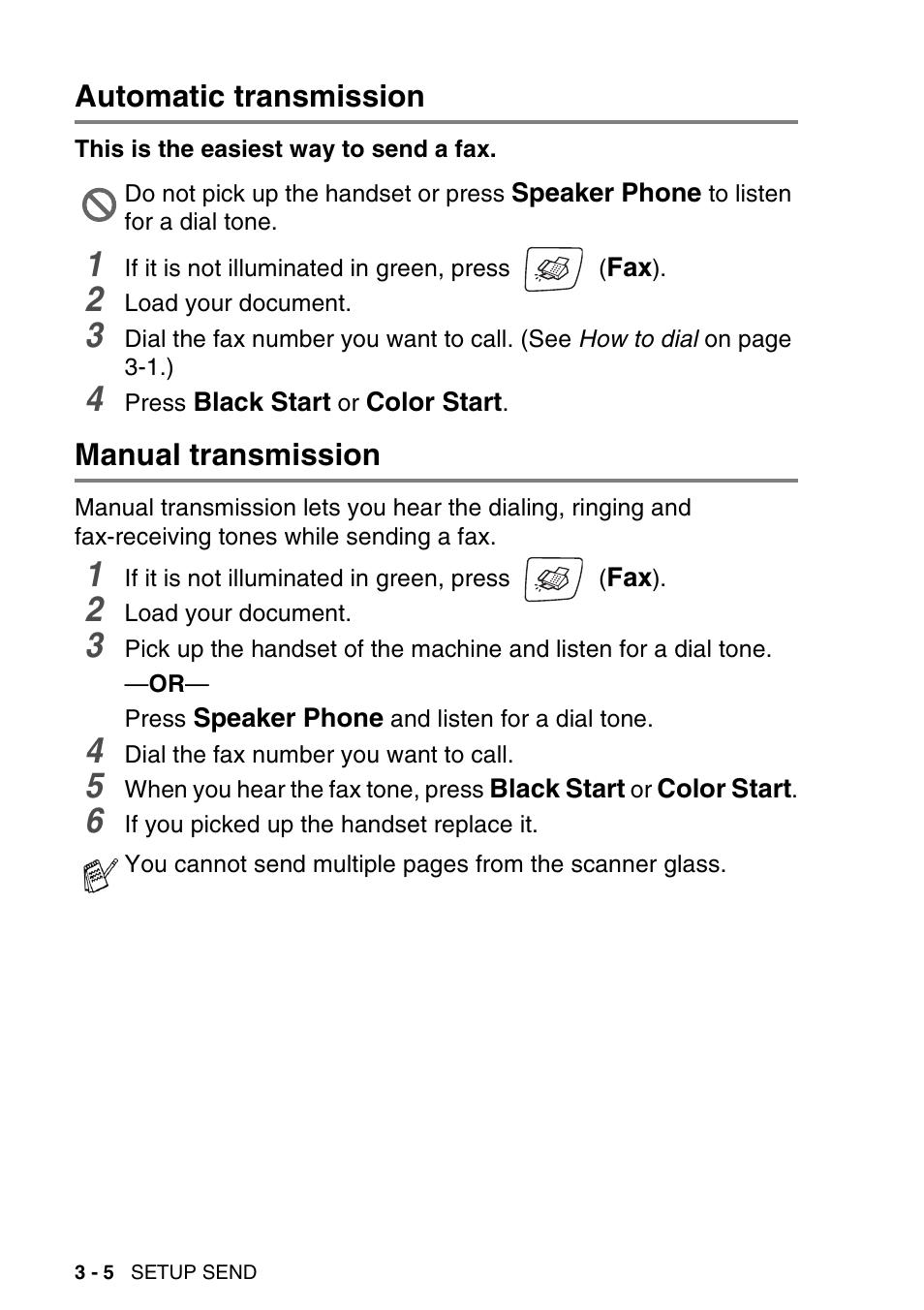 Automatic transmission, Manual transmission, Automatic transmission -5 manual transmission -5 | Brother MFC-640CW User Manual | Page 60 / 225