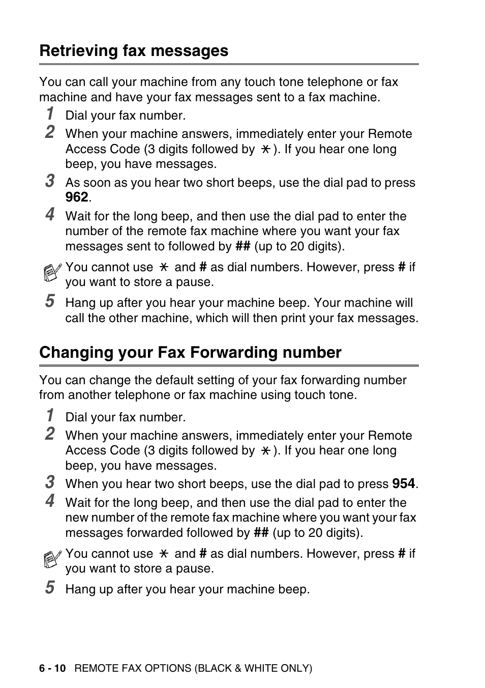 Retrieving fax messages, Changing your fax forwarding number | Brother MFC-640CW User Manual | Page 96 / 225