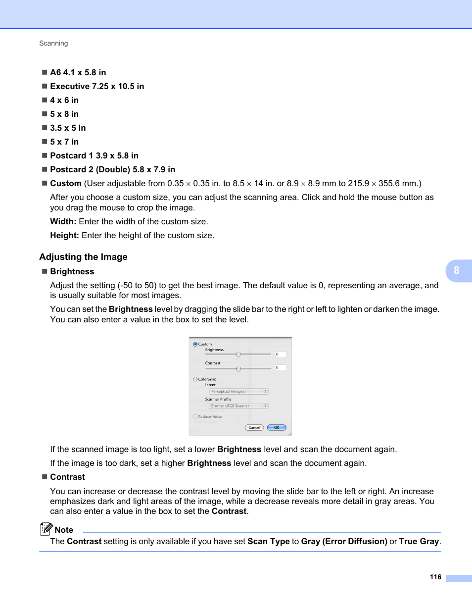 Adjusting the image | Brother MFC-7240 User Manual | Page 123 / 160