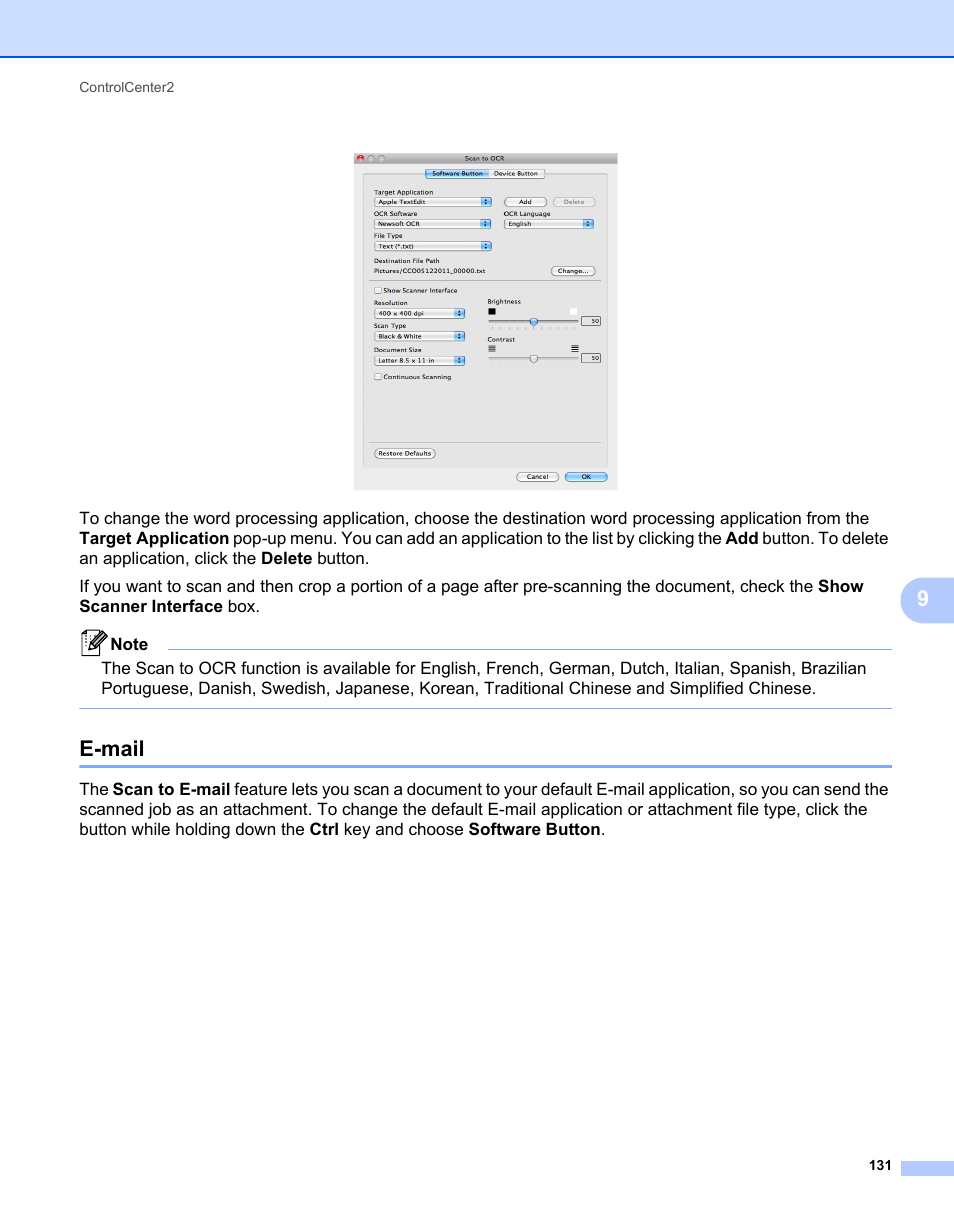 E-mail | Brother MFC-7240 User Manual | Page 138 / 160