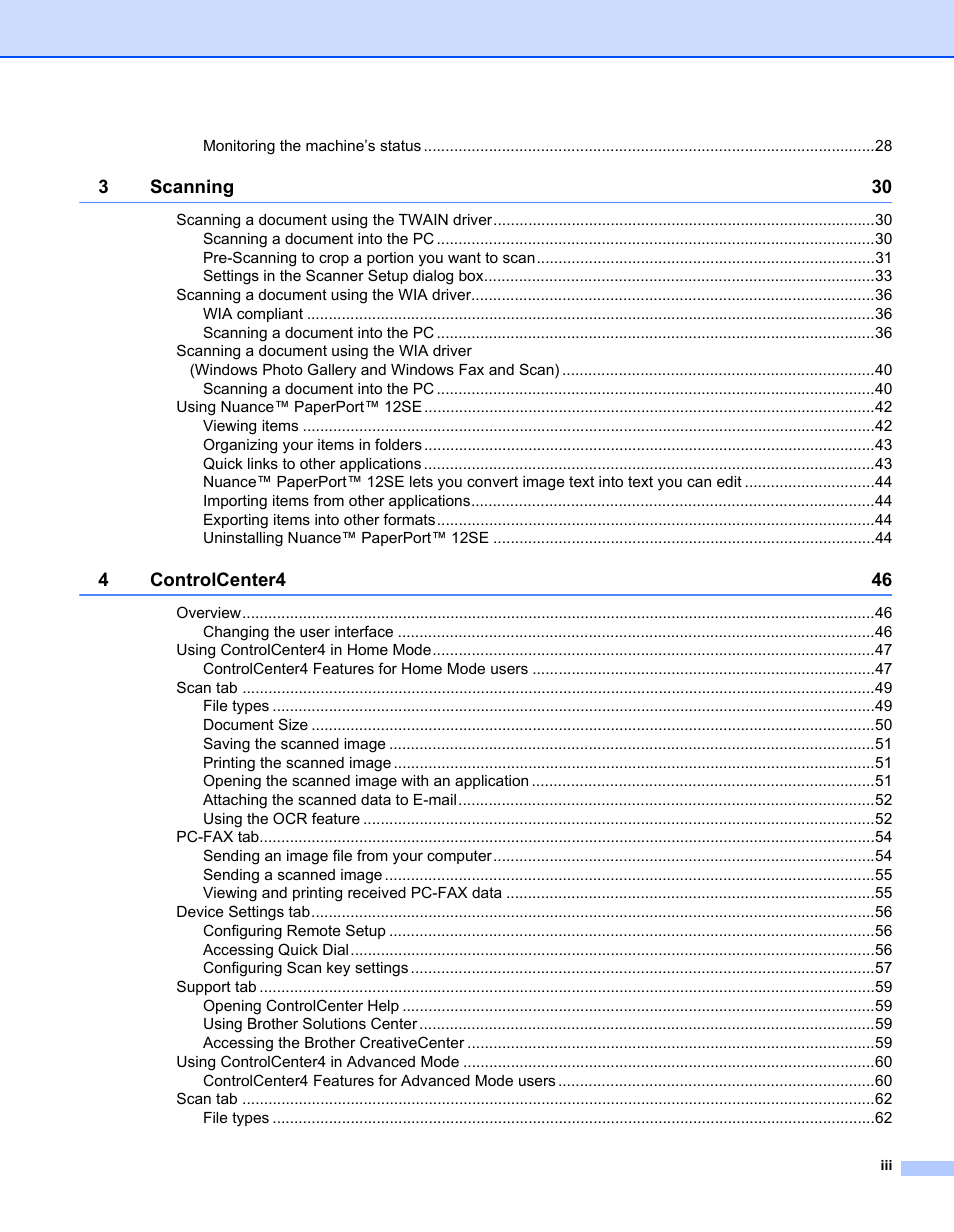 Brother MFC-7240 User Manual | Page 4 / 160