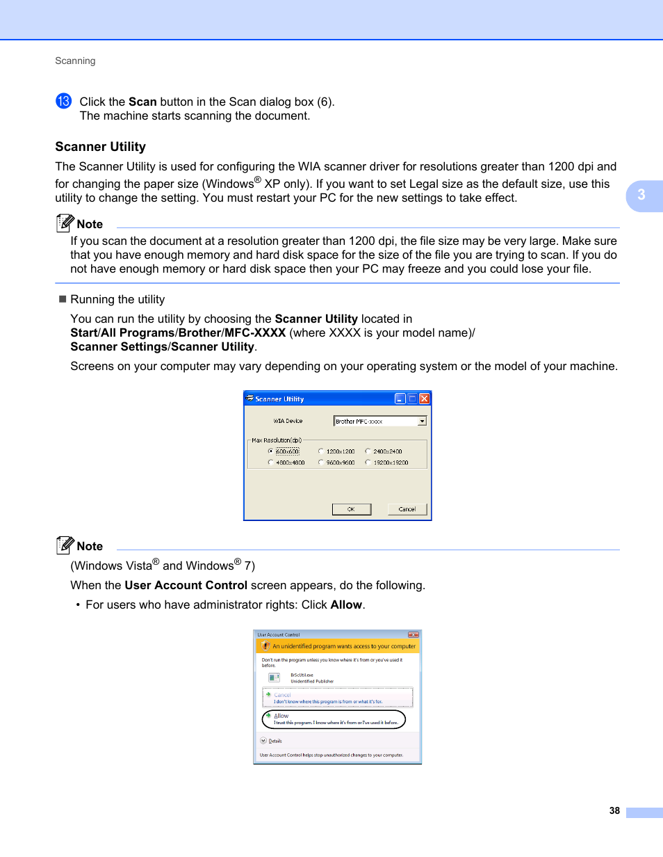 Scanner utility | Brother MFC-7240 User Manual | Page 45 / 160