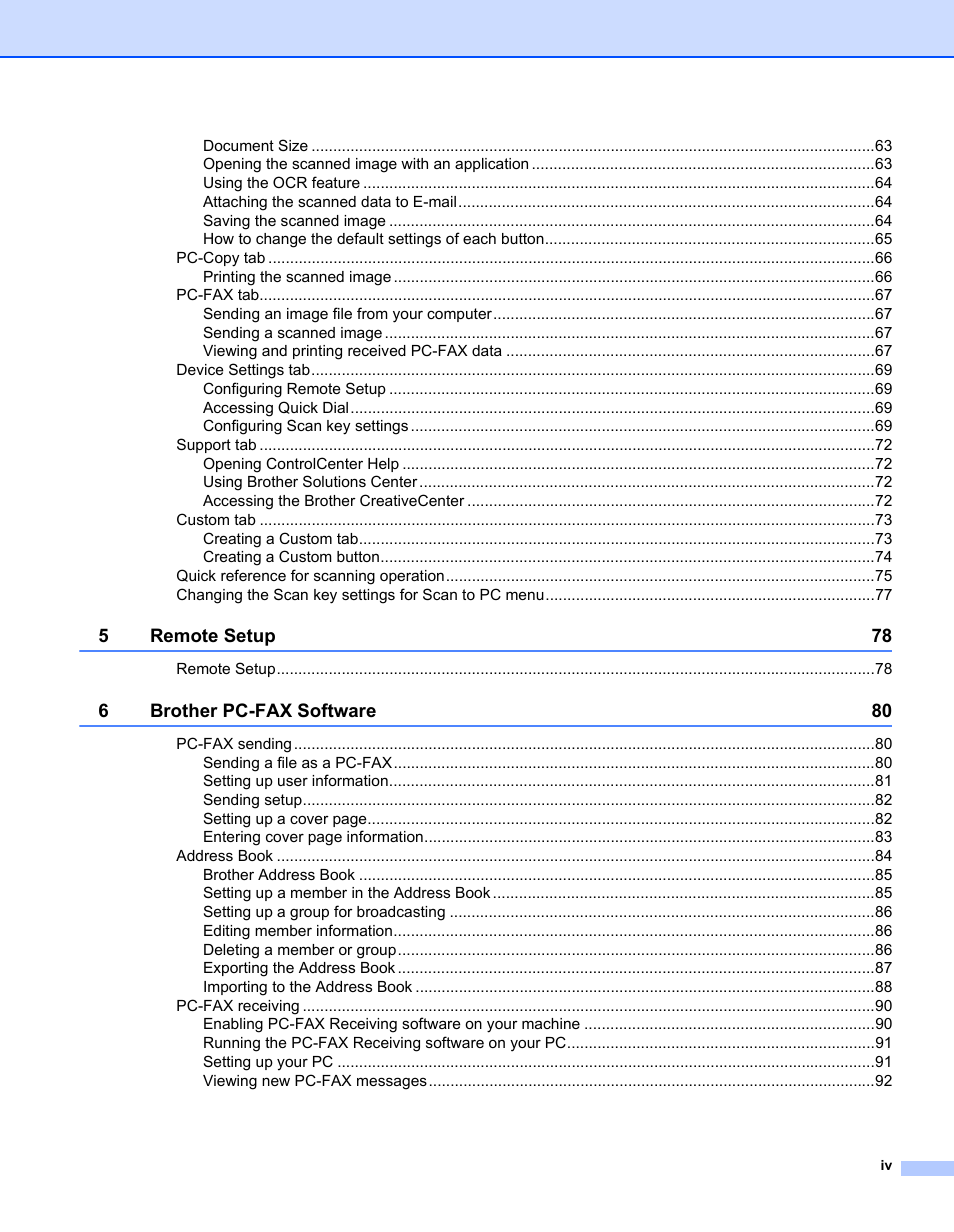 Brother MFC-7240 User Manual | Page 5 / 160