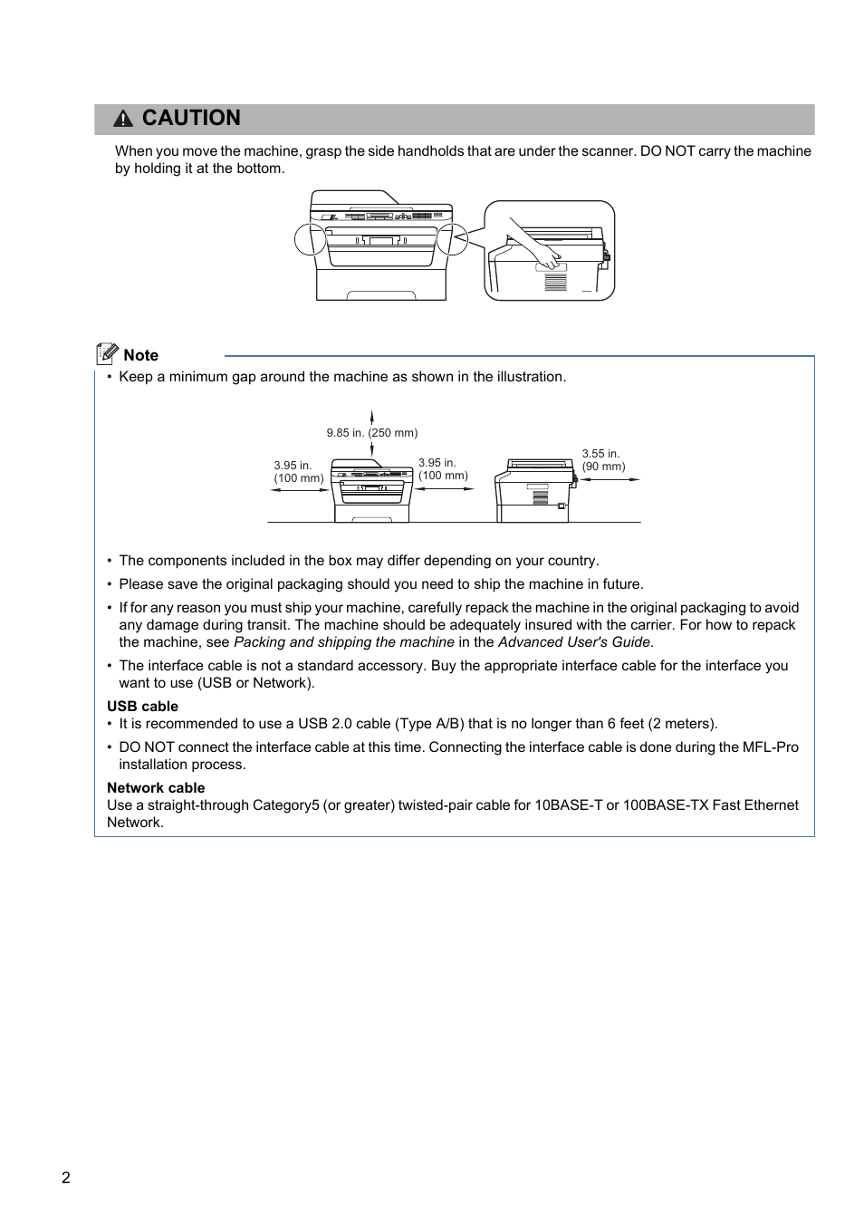 Caution | Brother MFC 7860DW User Manual | Page 2 / 42