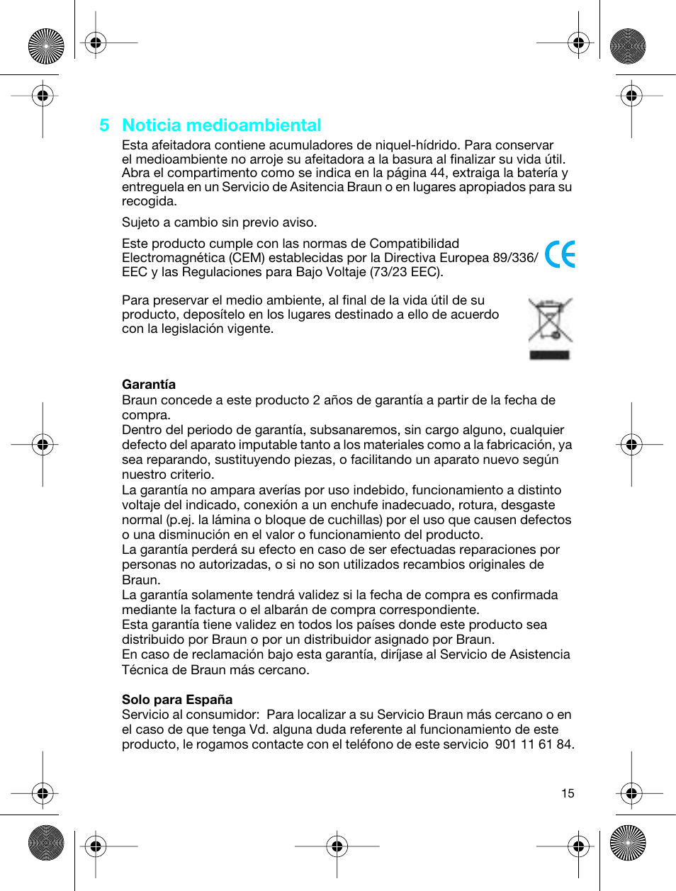 5 noticia medioambiental | Braun 3773 InterFace Excel User Manual | Page 15 / 50