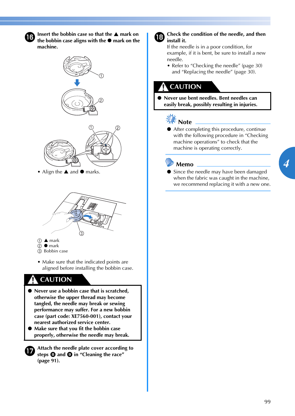 Caution | Brother XR1355 User Manual | Page 101 / 112