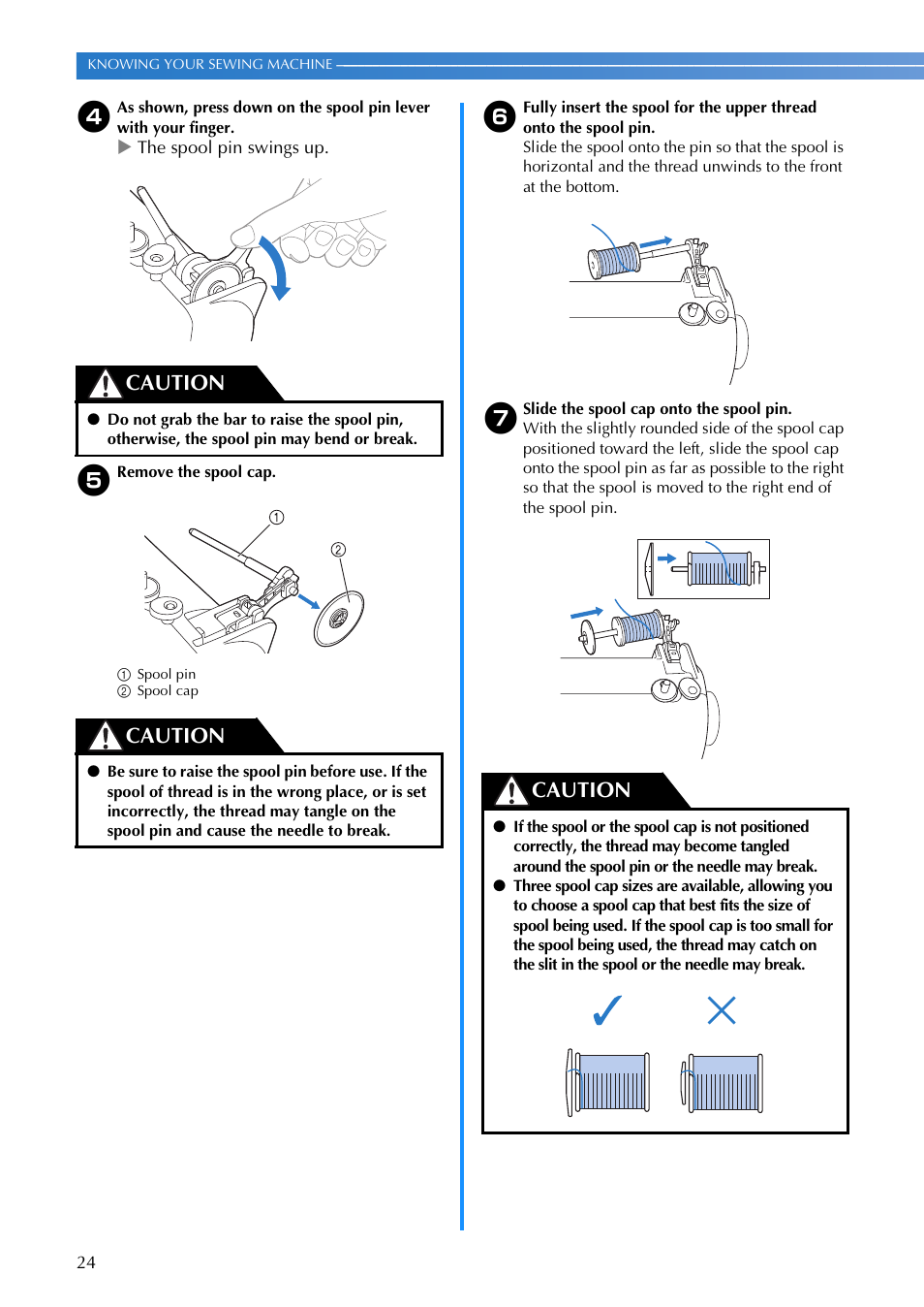 Caution | Brother XR1355 User Manual | Page 26 / 112