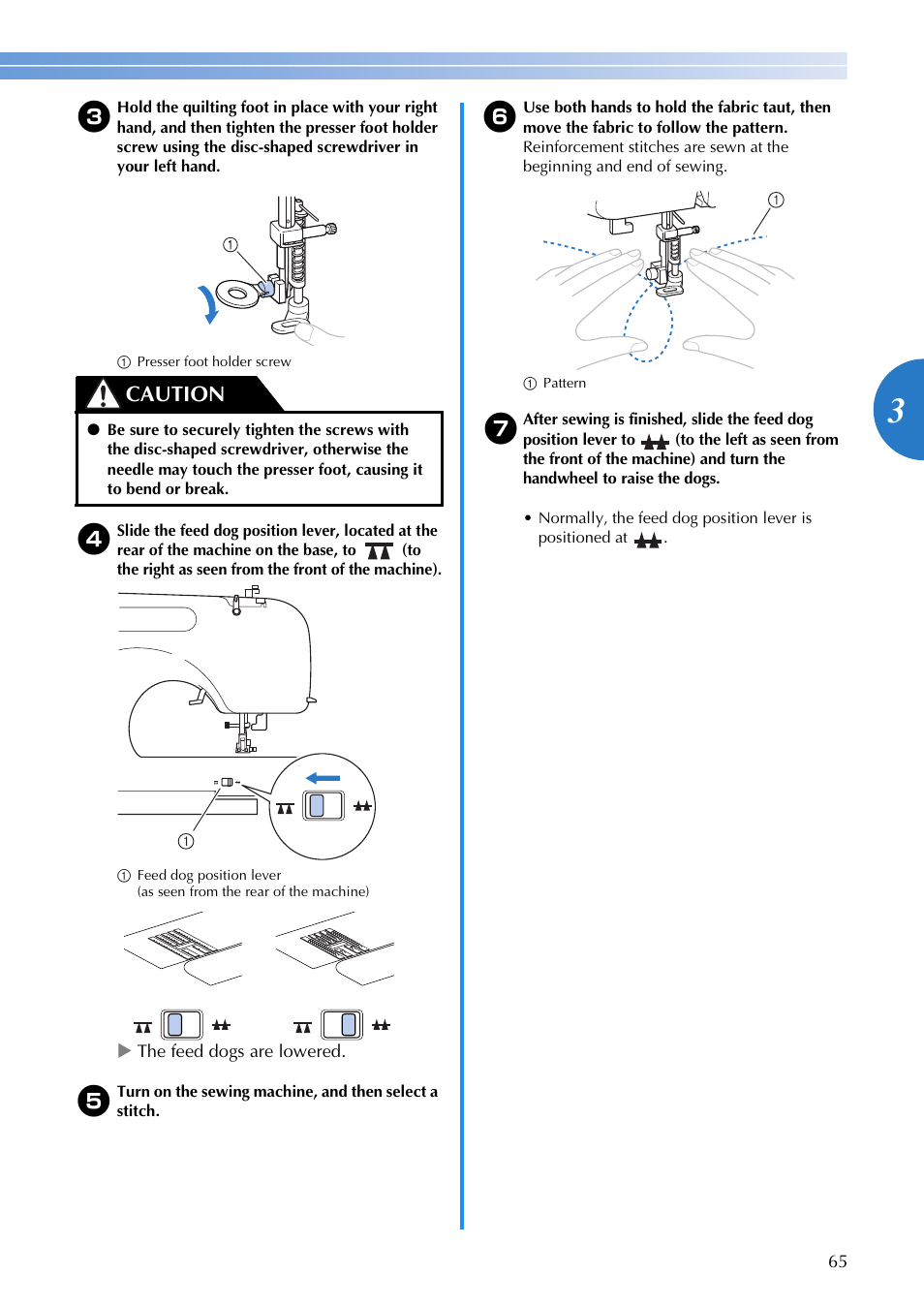Caution | Brother XR1355 User Manual | Page 67 / 112