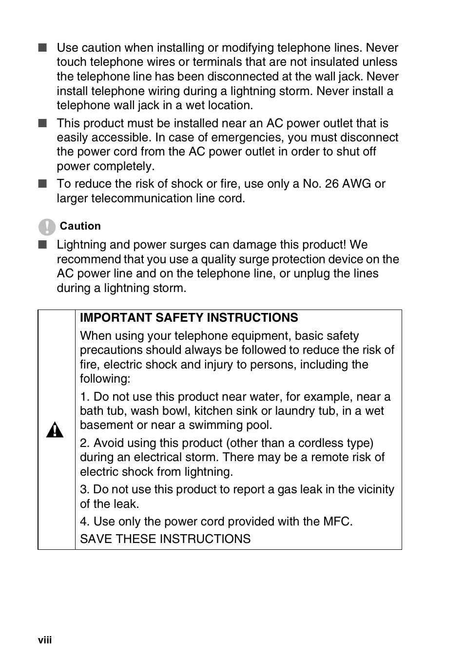 Brother MFC 8220 User Manual | Page 10 / 213