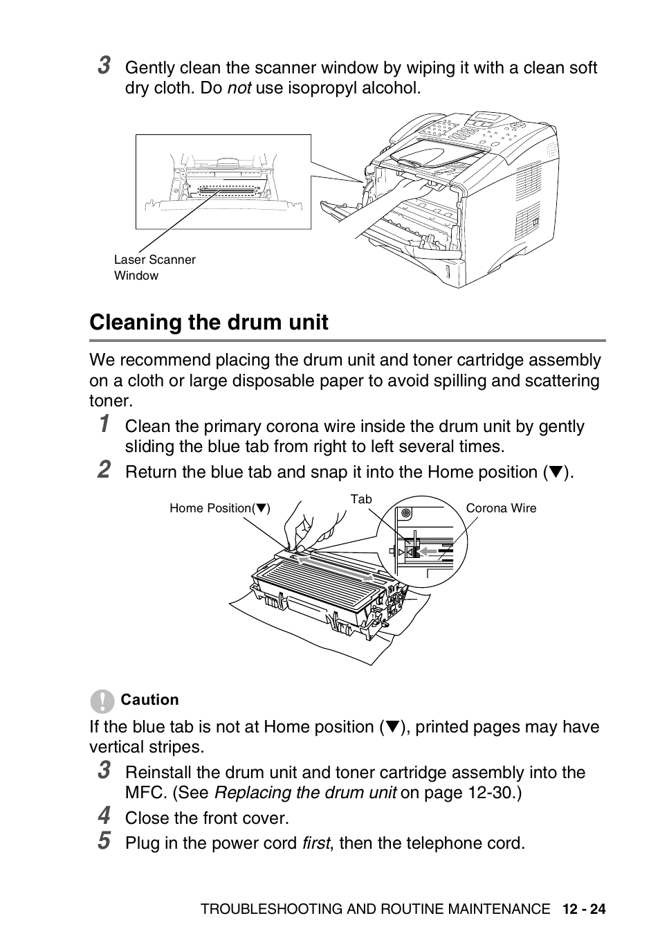 Cleaning the drum unit, Cleaning the drum unit -24 | Brother MFC 8220 User Manual | Page 172 / 213
