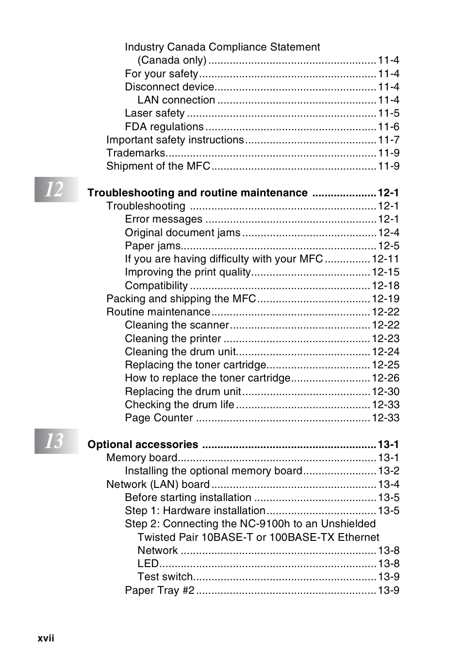 Brother MFC 8220 User Manual | Page 19 / 213