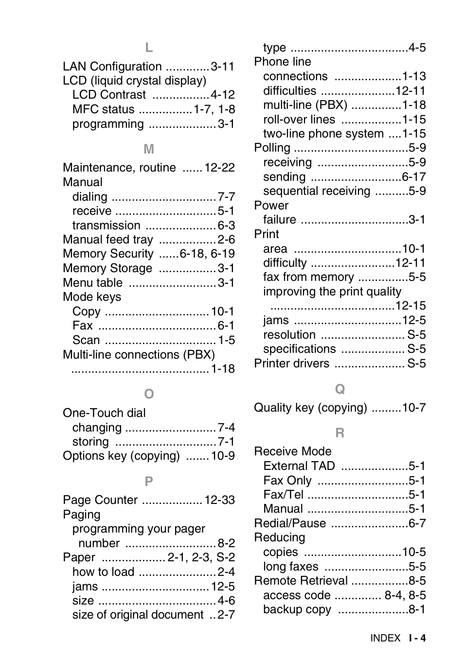 Brother MFC 8220 User Manual | Page 208 / 213
