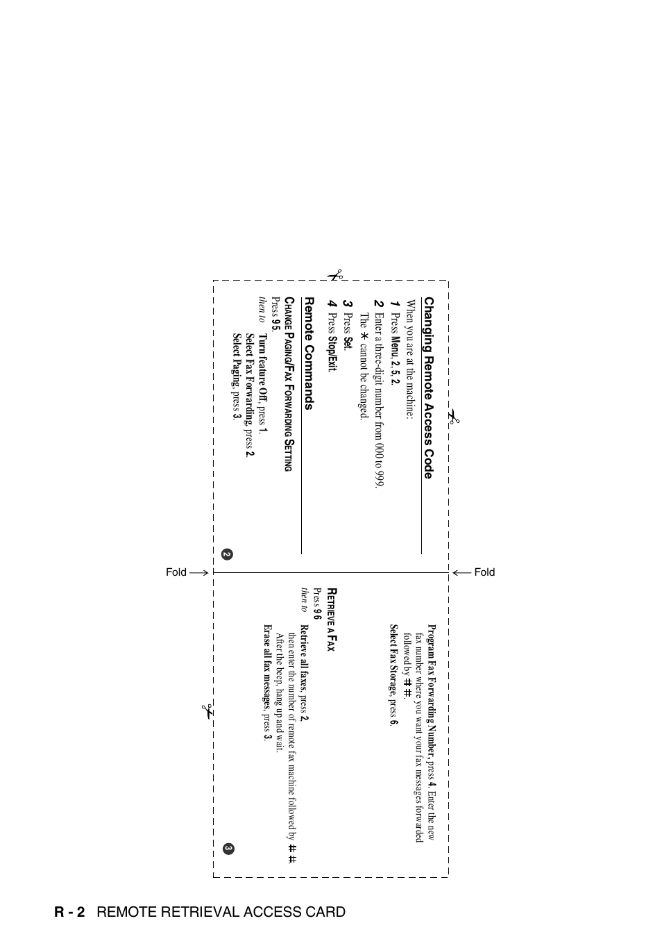 R - 2 remote retrieval access card | Brother MFC 8220 User Manual | Page 211 / 213