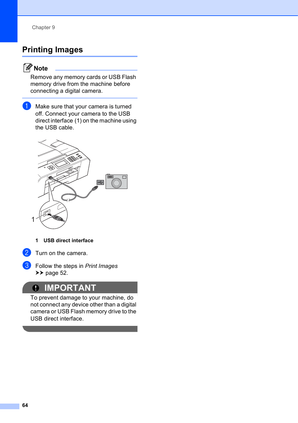 Printing images, Important | Brother MFC J5910DW User Manual | Page 70 / 87