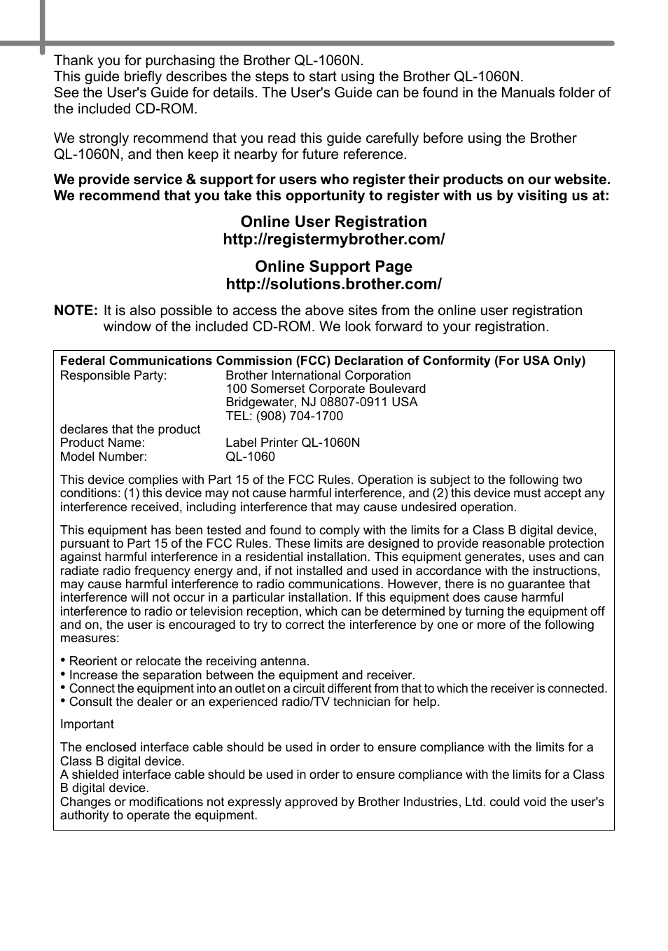 Brother QL-1060N User Manual | Page 2 / 69