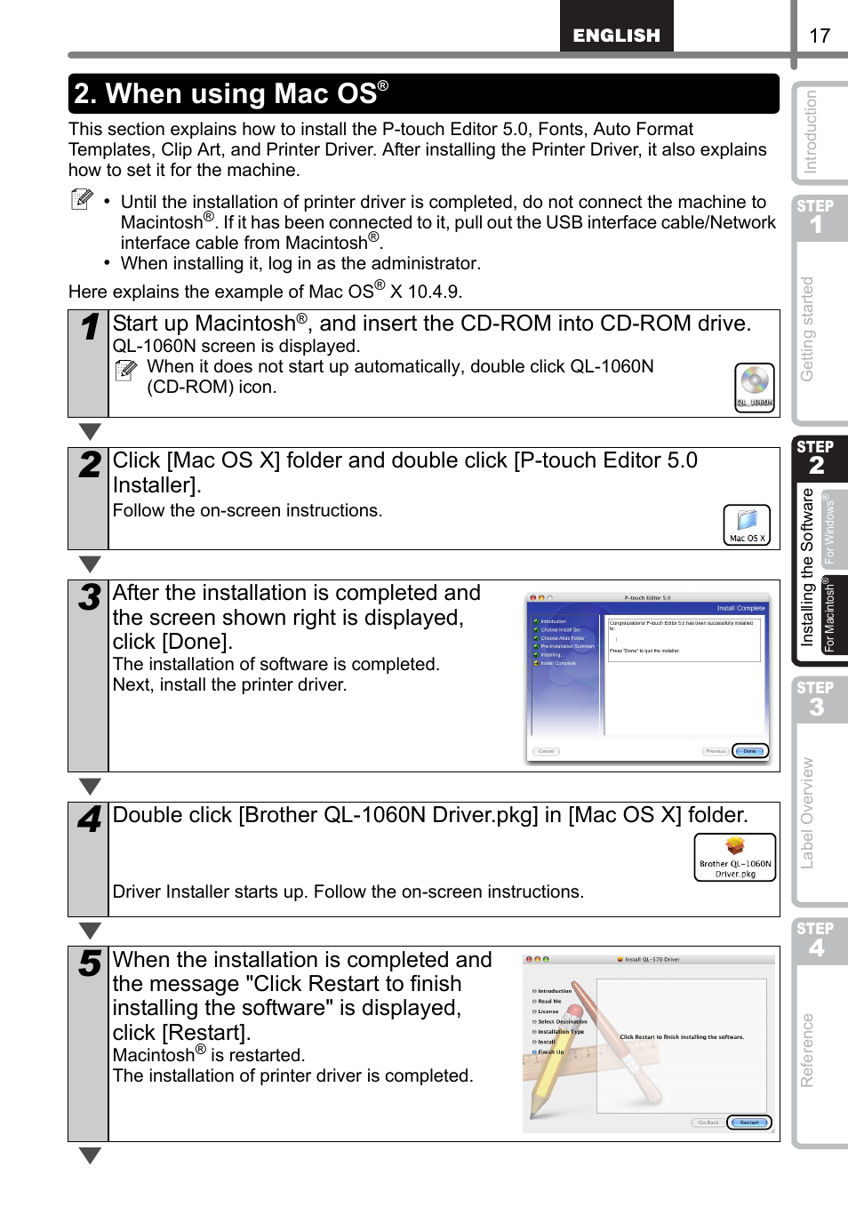 When using mac os | Brother QL-1060N User Manual | Page 23 / 69