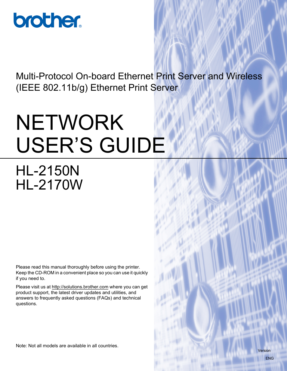 Brother HL-2170W User Manual | 137 pages