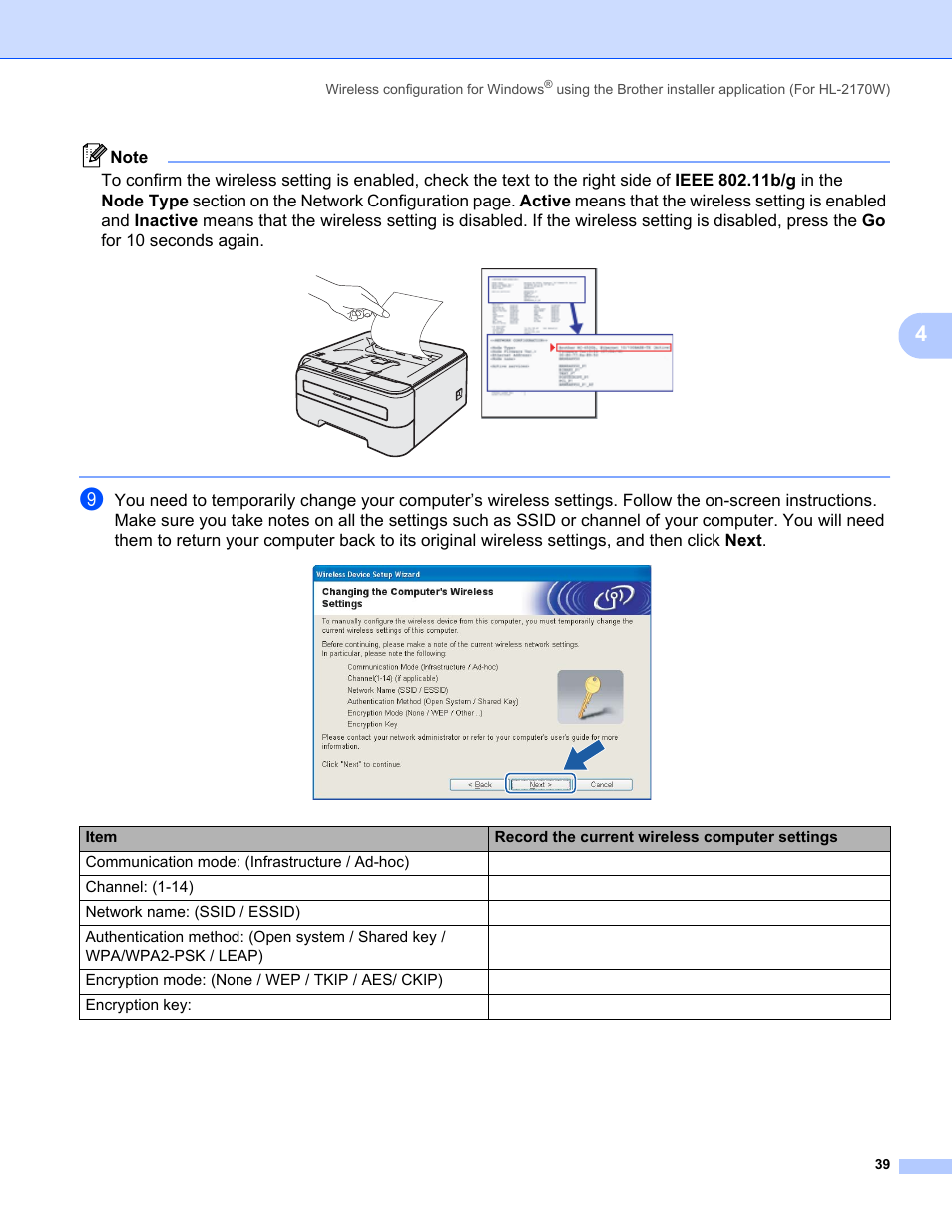 Brother HL-2170W User Manual | Page 46 / 137