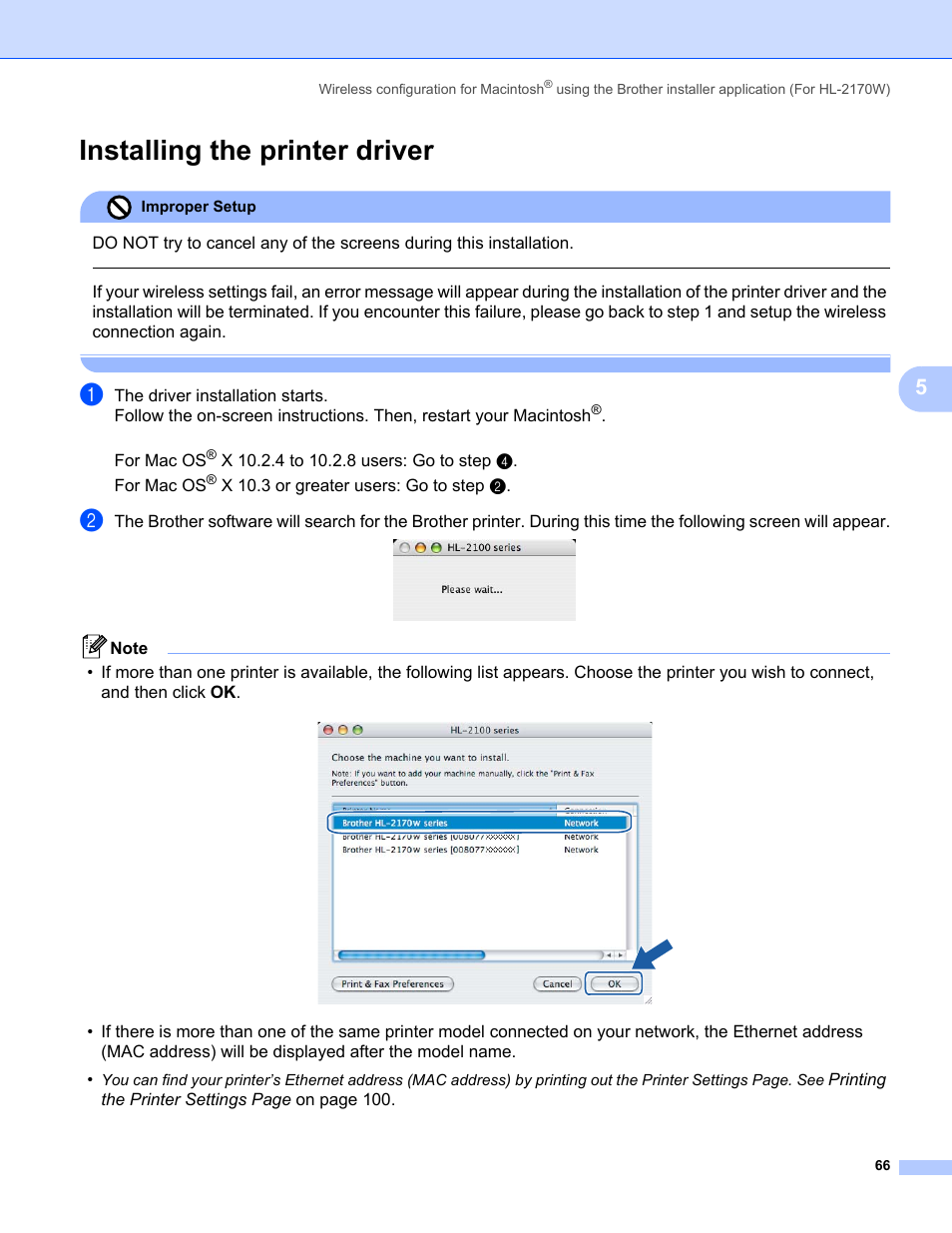 Installing the printer driver | Brother HL-2170W User Manual | Page 73 / 137